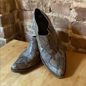 Jeffrey Campbell snakeskin ankle boots size 8